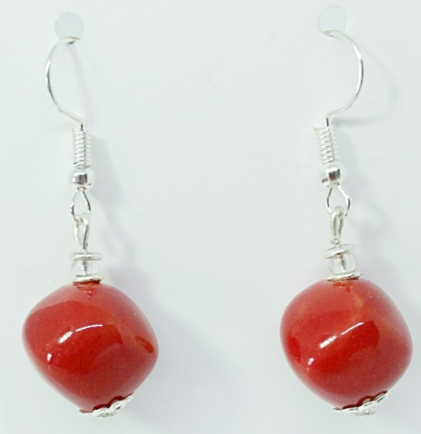 Bright Red Cadeaux hook Earrings