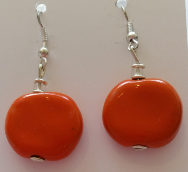 Orange C Smartie hook earrings
