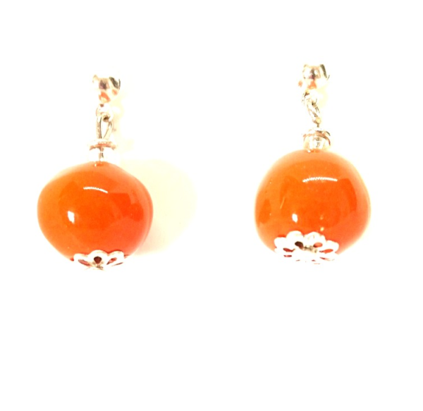 Orange C kanga stud drop earring