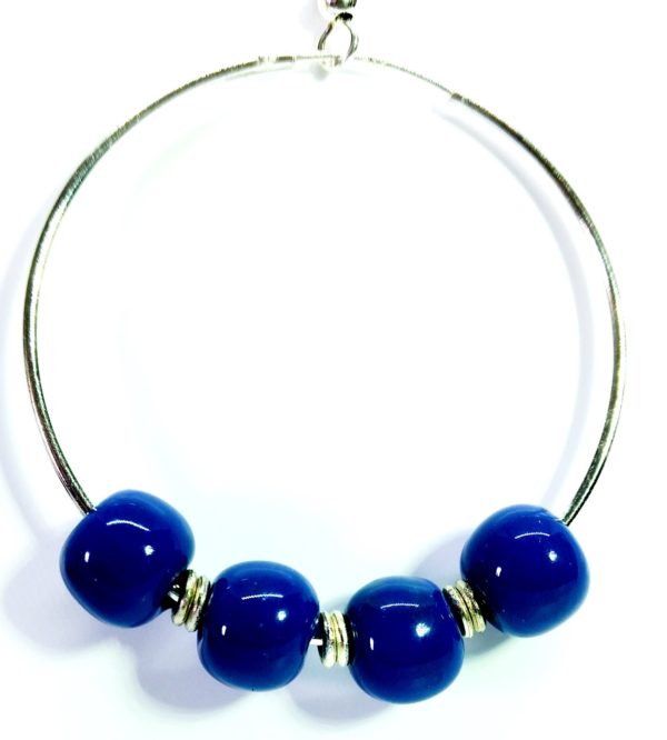 Shushu Blue 4cm Hoop (Hook earring)