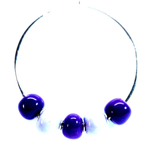 Shushu Blue/White 4,5cm Hoop ( Hook earring)