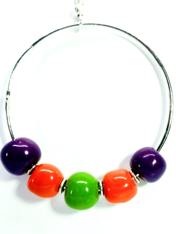 Violet/Orange C/Liana 4.5cm Hoop (Hook style)